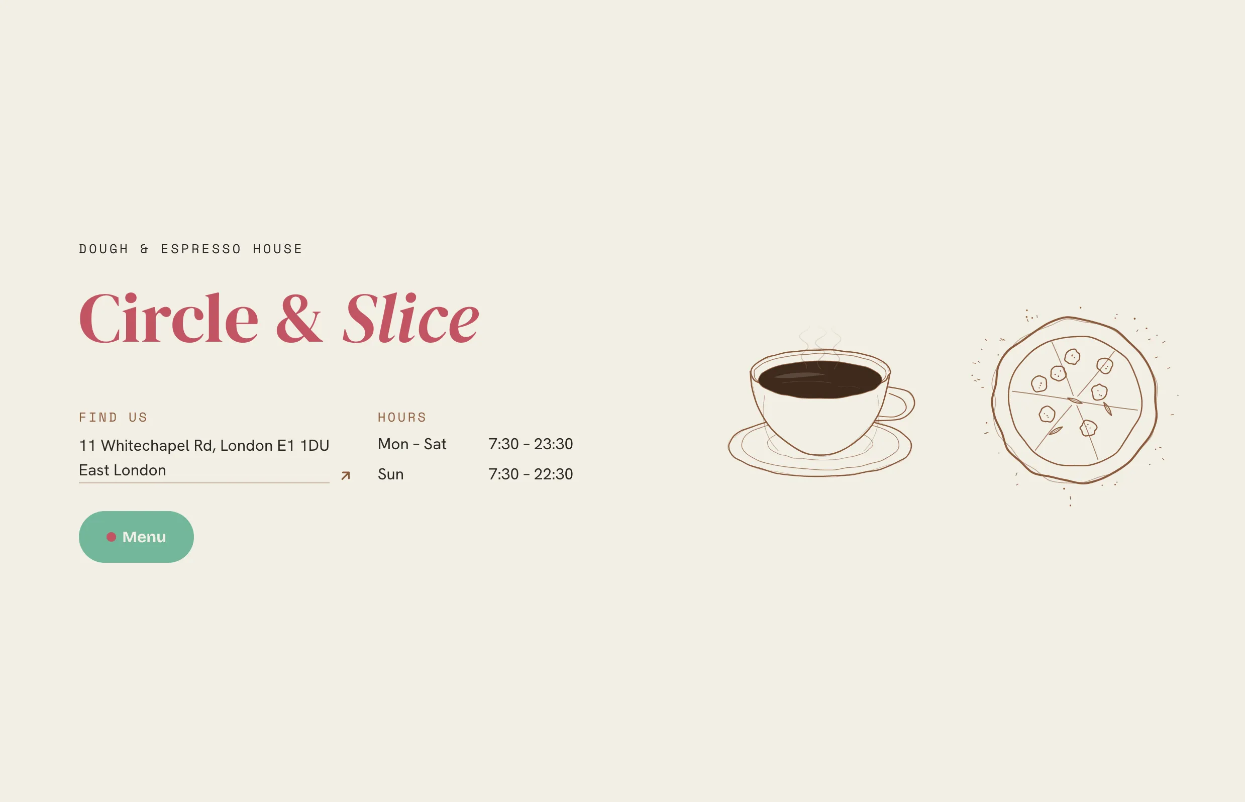Circle & Slice landing page with color-zoned scroll